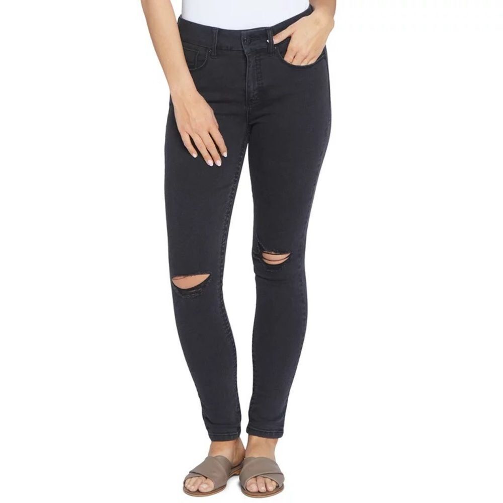 Seven7 Women's High Rise Black Jeans